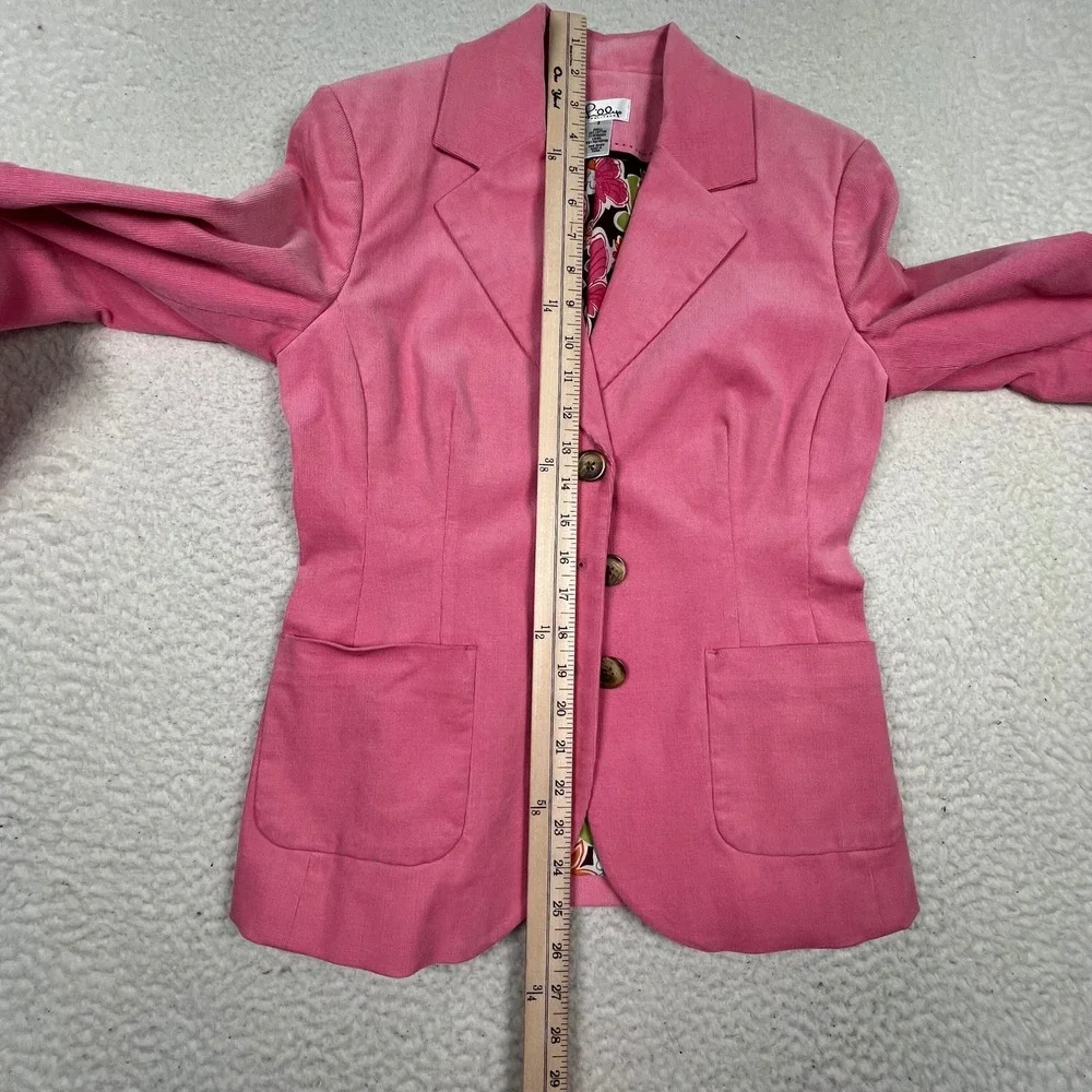 Lilly Pulitzer Corduroy Blazer Women 2 Pink Elbow Patch Barbiecore Preppy